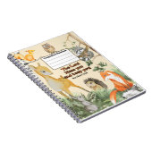 可愛いウッドランド動物賛美学校聖なる書物、 経典 ノートブック (右側)