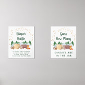 可愛いウッドランド動物赤ちゃんシャワーゲームポスターセット (正面)