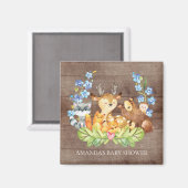 可愛いウッドランド動物赤ちゃんシャワー好きマグネット マグネット (正面/裏面)