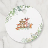 可愛いウッドランド動物赤ちゃんシャワー緑の好意T フェイバータグ (裏面)