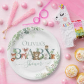 可愛いウッドランド動物赤ちゃんシャワー緑の好意T ペーパープレート (パーティー)