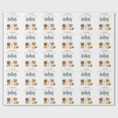 可愛いウッドランド坊ほ赤ちゃん動物 ラッピングペーパー (フラット)