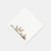 可愛いウッドランド森林動物ベビシャワーナプキン スタンダードカクテルナプキン (角)