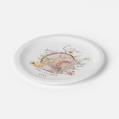 可愛いウッドランド森林動物友達赤ちゃんシャワー ペーパープレート (アングル)