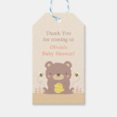 可愛いウッドランド熊ベビーシャワーありがとうギフトラベル ギフトタグ (正面)