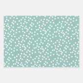 可愛いウッドランド猫の柄 – アクアグリーンクリスマス ラッピングペーパーシート (正面2)