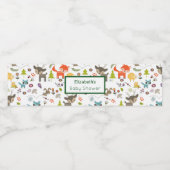 可愛いウッドランド生き物アニマル柄ベビーシャワー ペットボトルラベル (シングルラベル)