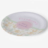 可愛いウッドランド生き物パターン赤ちゃんシャワー ペーパープレート (アングル)