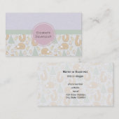 可愛いウッドランド生き物パターン 名刺 (正面/裏面)