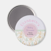 可愛いウッドランド生き物ベビーシャワーありがとう マグネット (正面/裏面)