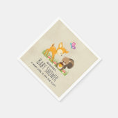 可愛いウッドランド生き物マンガ赤ちゃんシャワー スタンダードカクテルナプキン (角)