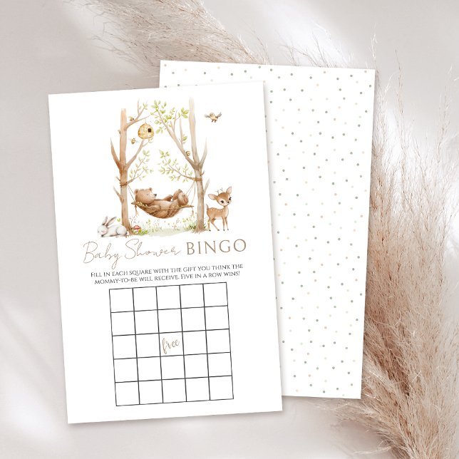 可愛いウッドランド男の赤ちゃんシャワービンゴゲーム (クリエイターアップロード済み)