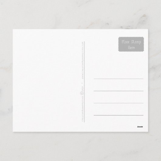 可愛いウッドランド緑とピンクのウッドランド動物林 シーズンポストカード (裏面)