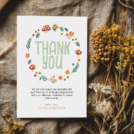 可愛いウッドランド自然赤ちゃんシャワー サンキューカード