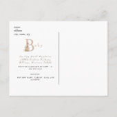 可愛いウッドランド超音波赤ちゃんシャワー インビテーションポストカード (裏面)