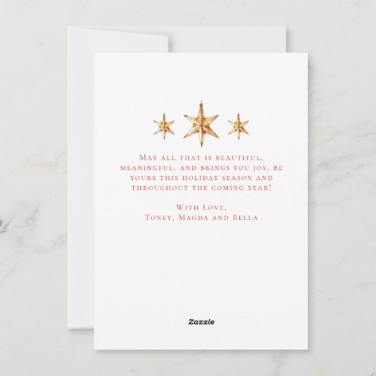 可愛いウッドランド鹿とスターメリークリスマスフラット シーズンカード (裏面)