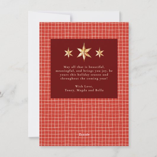 可愛いウッドランド鹿とスターメリークリスマスフラット シーズンカード (裏面)