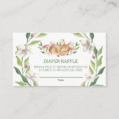 可愛いウッドランド鹿フローラ緑おむつラッフル エンクロージャーカード (正面)