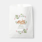 可愛いウッドランド鹿フローラ緑の赤ちゃんシャワー フェイバーバッグ (正面)