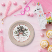 可愛いウッドランド・ラクーン少年の誕生日パーティー ペーパープレート (パーティー)