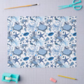 可愛いウミガメのカニのタイル模様パーティー 薄葉紙 (クラフト)