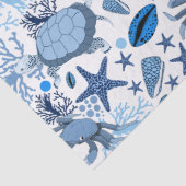 可愛いウミガメのカニのタイル模様パーティー 薄葉紙 (詳細)