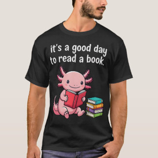 可愛いウーパールーパー 読書の日 世界 Tシャツ