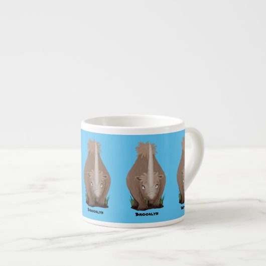 可愛いウールのサイのエラスマニウム漫画 エスプレッソカップ (正面右)