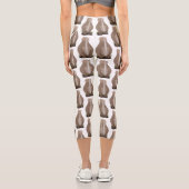 可愛いウールのサイのエラスマニウム漫画 カプリレギンス (裏面)