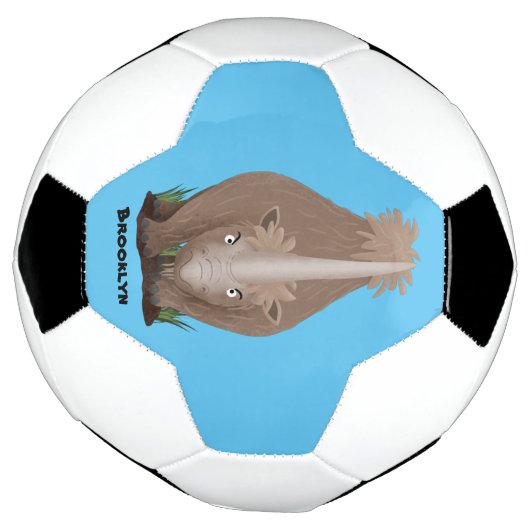 可愛いウールのサイのエラスマニウム漫画 サッカーボール (回転)