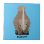 可愛いウールのサイのエラスマニウム漫画 タイル (正面)