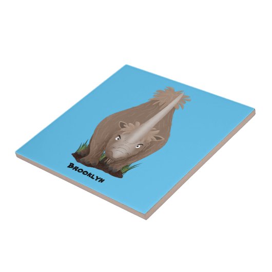 可愛いウールのサイのエラスマニウム漫画 タイル (側面)