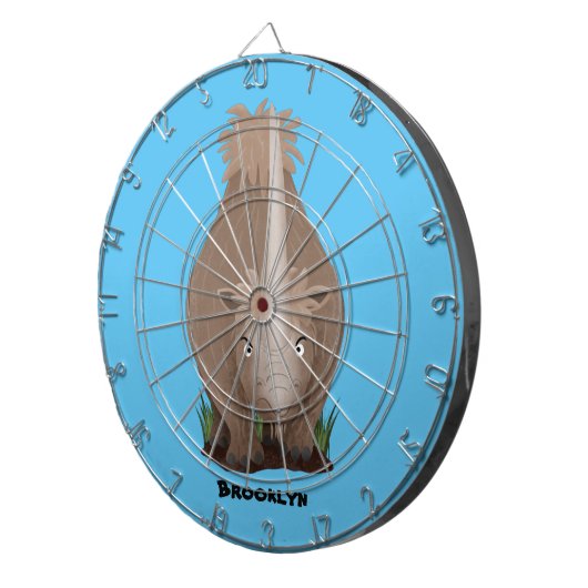 可愛いウールのサイのエラスマニウム漫画 ダーツボード (正面右)