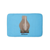 可愛いウールのサイのエラスマニウム漫画 バスマット (正面)