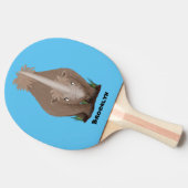 可愛いウールのサイのエラスマニウム漫画 卓球ラケット (横)