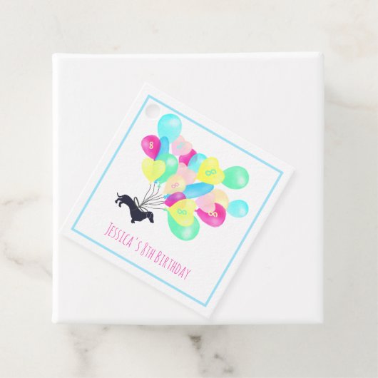 可愛いエイジの水彩風船ダシュント誕生日 フェイバータグ (インサイチュ)