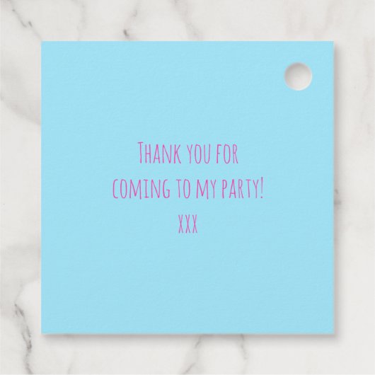 可愛いエイジの水彩風船ダシュント誕生日 フェイバータグ (裏面)