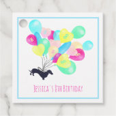 可愛いエイジの水彩風船ダシュント誕生日 フェイバータグ (正面)