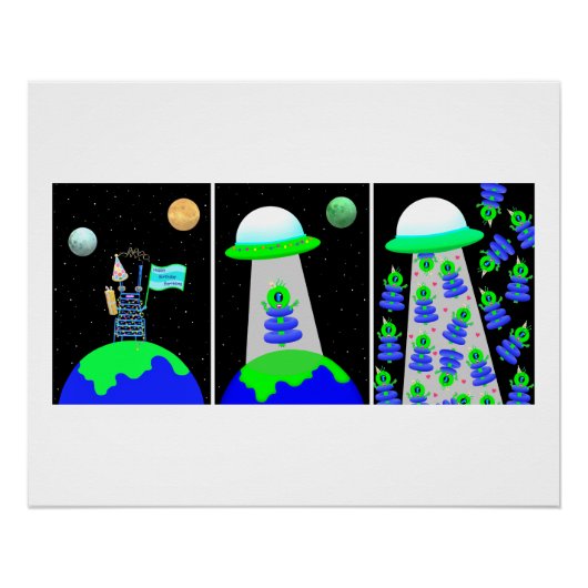 可愛いエイリアン20x25光沢ポスターjo_images ポスター (正面)