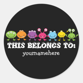 可愛いエイリアン ラウンドシール