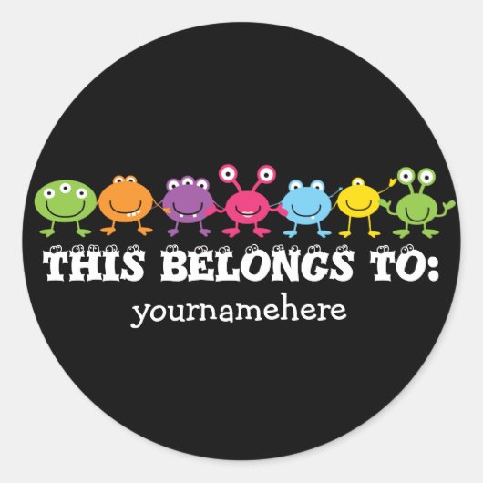 可愛いエイリアン ラウンドシール (正面)