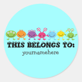 可愛いエイリアン ラウンドシール