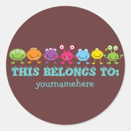 可愛いエイリアン ラウンドシール