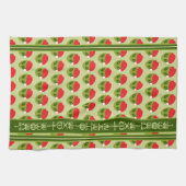 可愛いエイリアンSanta Hat Motifグリフのテキスト キッチンタオル (横)