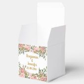 可愛いエジャントピンクフローラ緑と金ゴールド結婚ズ フェイバーボックス (オープン)