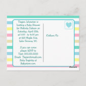 可愛いエスニックツインベビーシャワー招待状 ポストカード (裏面)