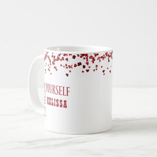 可愛いエスプレッソ赤はっきりしたと コーヒーマグカップ (正面左)