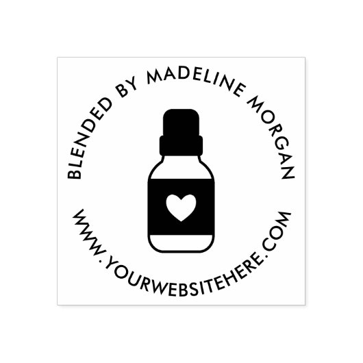 可愛いエッセンシャル油ボトル追加の名前 ラバースタンプ (インプリント)