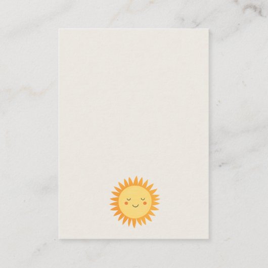 可愛いエレガントぼほフローラサンブックス赤ちゃんシャワー エンクロージャーカード (裏面)