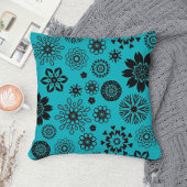 可愛いエレガントぼほフローラマンダラパターンターコイズ クッション